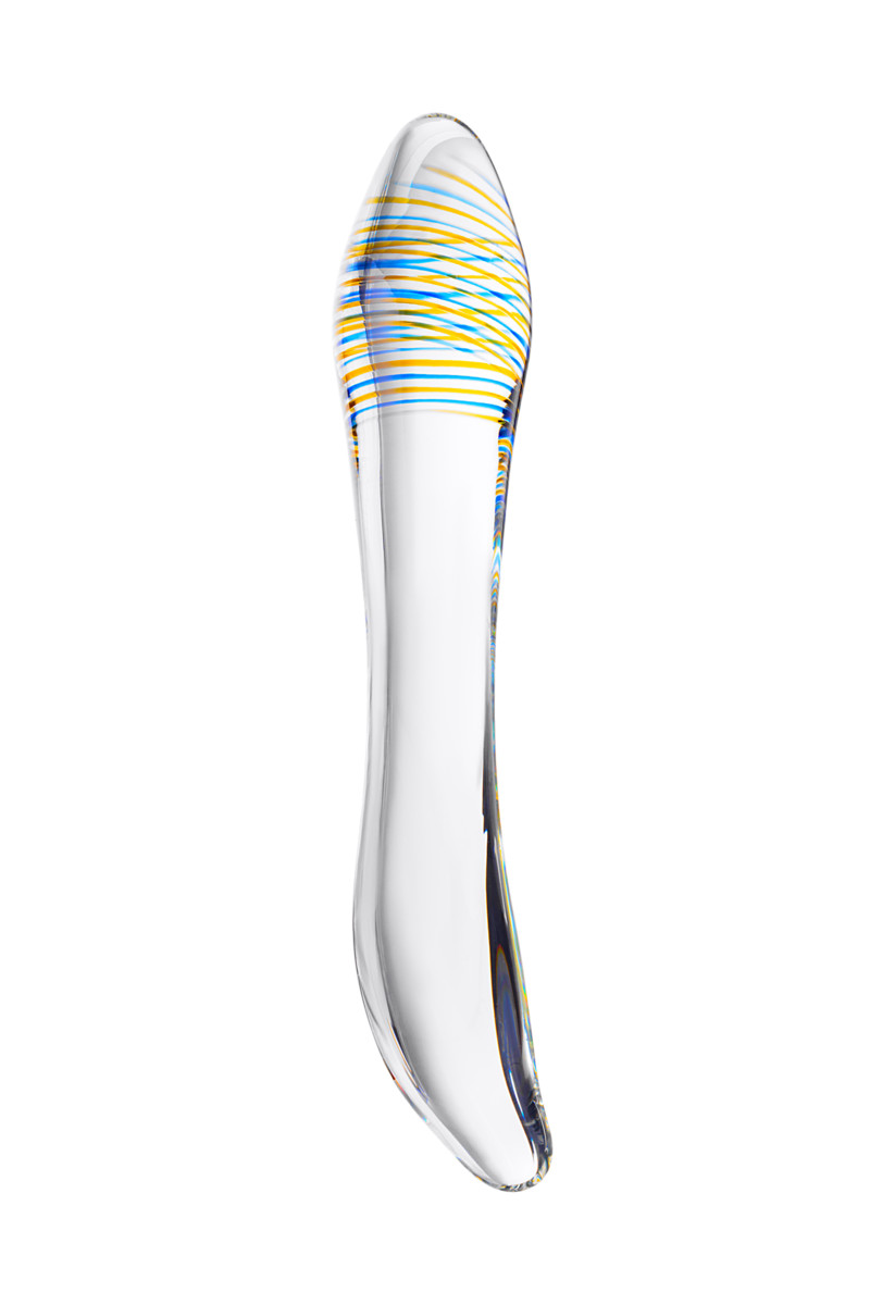 картинка Двусторонний фаллоимитатор Sexus Glass, стекло, прозрачный, 22 см от магазина ErosMania