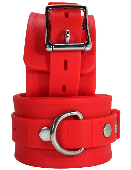 картинка Наручники силиконовые, с фиксацией, красные от магазина ErosMania