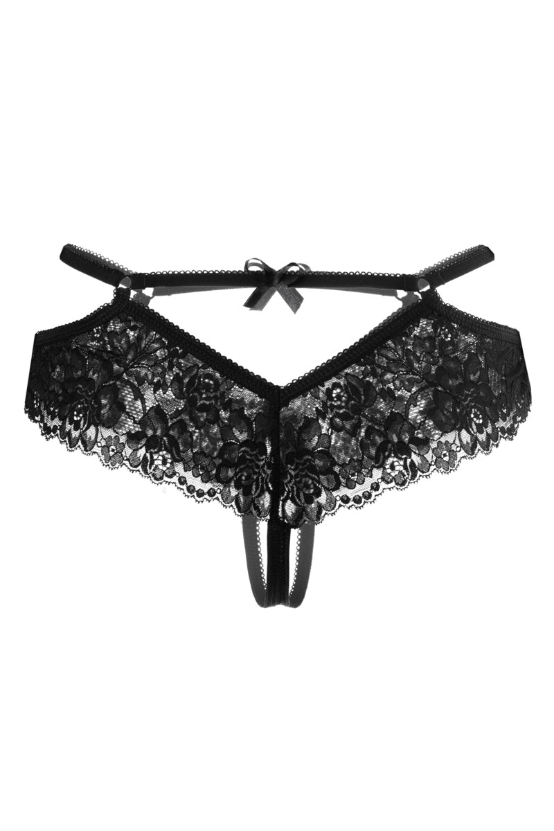 картинка Эротические трусики Erolanta Agnes кружевные, черный (46-48) от магазина ErosMania