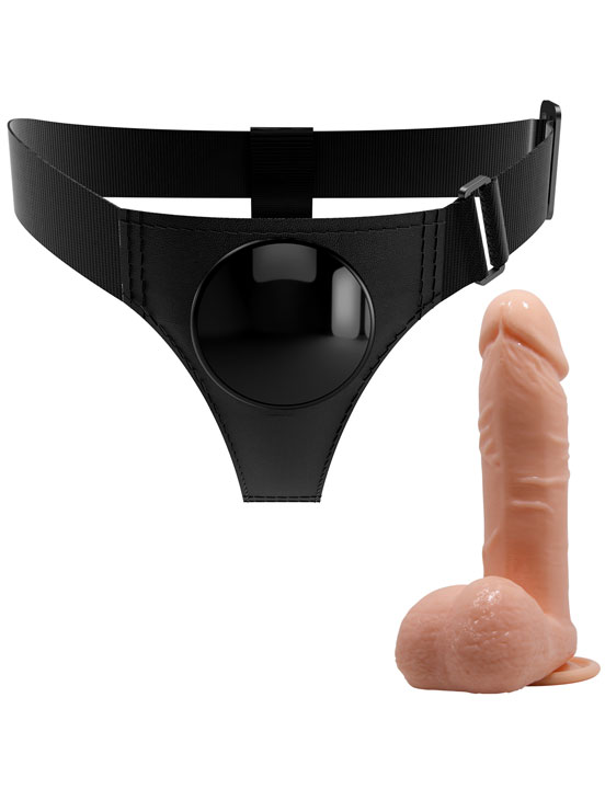 картинка Фаллоимитатор с поясом Harness Briefs, телесный от магазина ErosMania