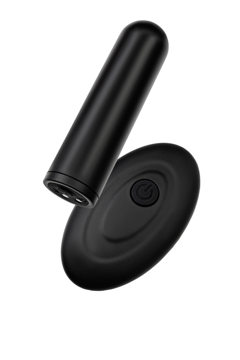 картинка Вибропуля с пультом управления RealStick CALIBER, ABS + силикон, черный, 7 см от магазина ErosMania