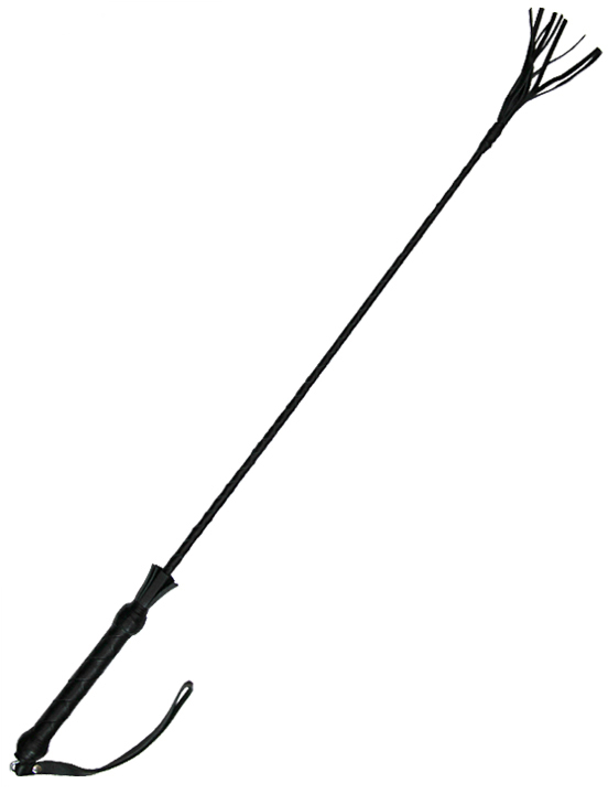 картинка Стек витой, наконечник «кисточка - 20 см», длинный, чёрный, 1000 мм от магазина ErosMania