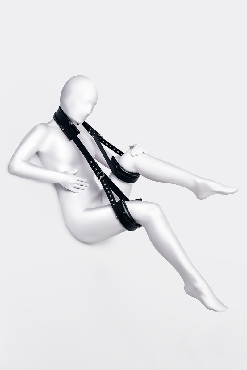 картинка Стропа фиксирующая Anonymo, PU кожа, черная, 145 см от магазина ErosMania