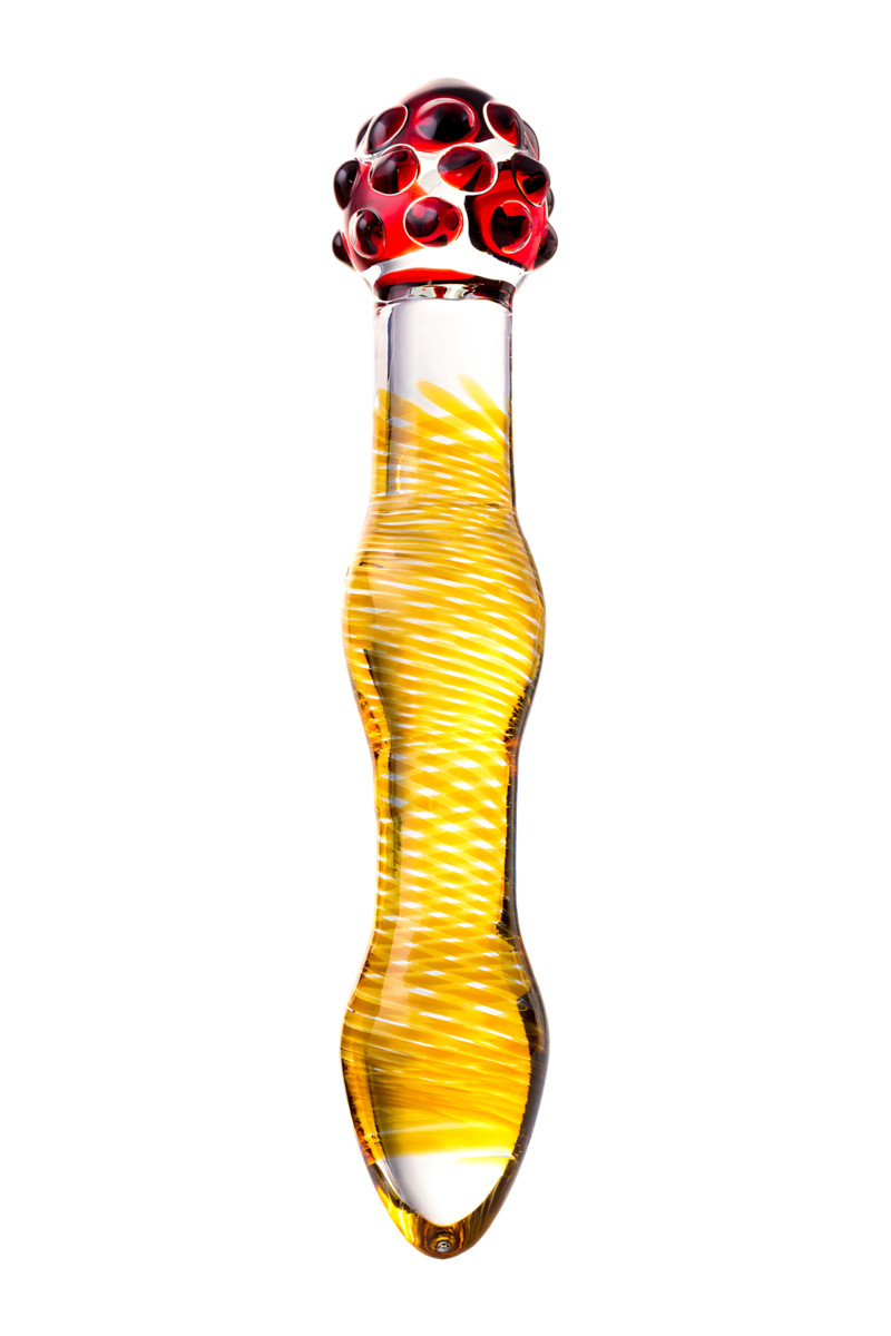 картинка Двусторонний фаллоимитатор Sexus Glass, стекло, прозрачный, 18 см от магазина ErosMania