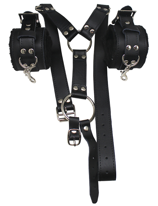 картинка Фиксатор руки-талия-пенис, мужской, чёрный от магазина ErosMania