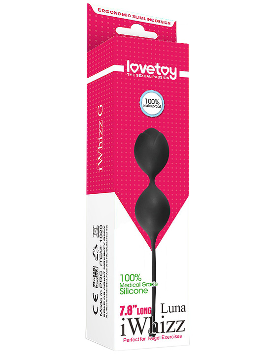 картинка Шарики вагинальные iWhizz Luna, чёрный, 35x200 мм от магазина ErosMania