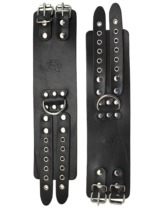 картинка Наручники широкие, без подкладки, чёрные, размер универсальный от магазина ErosMania