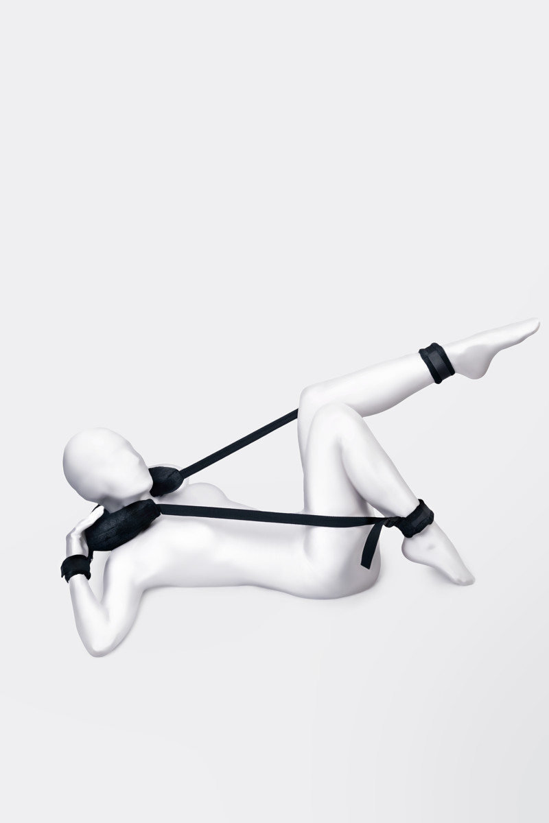 картинка Стропа фиксирующая Anonymo #0701 с подушкой, велюр, черная, 127 см от магазина ErosMania