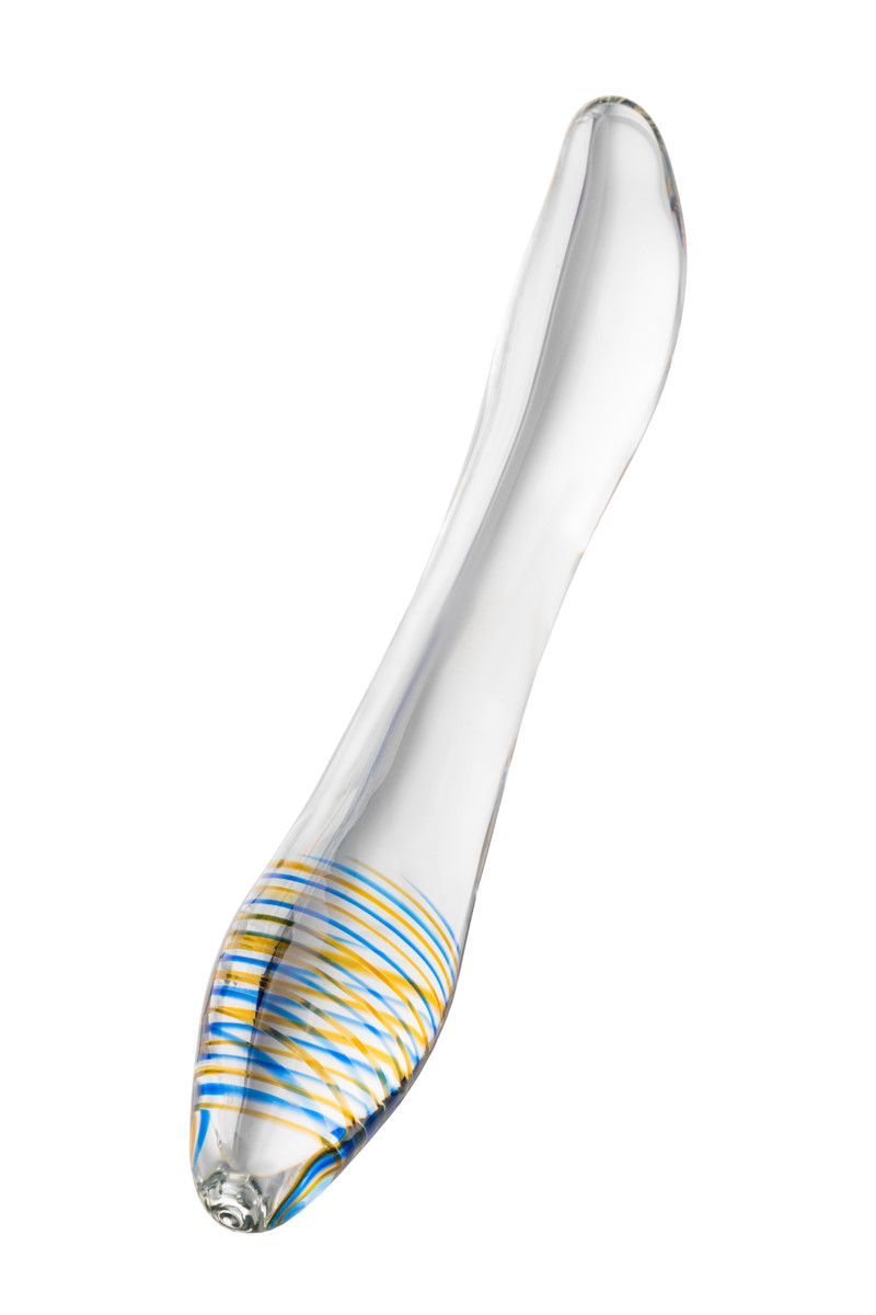 картинка Двусторонний фаллоимитатор Sexus Glass, стекло, прозрачный, 22 см от магазина ErosMania