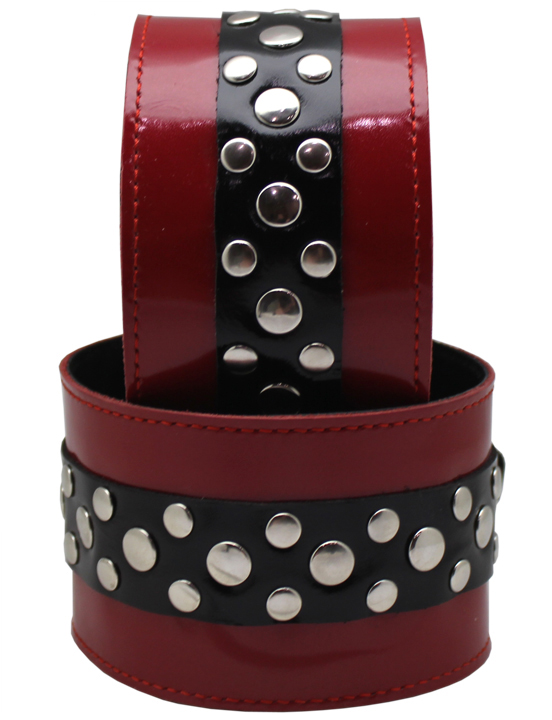 картинка Поножи на мягкой подкладке, лакированные, красные, размер универсальный от магазина ErosMania