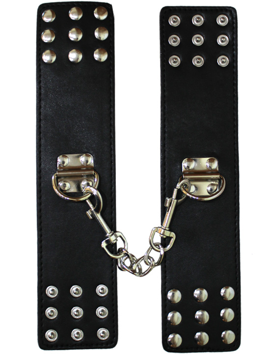 картинка Наручники, с фиксацией, чёрные от магазина ErosMania