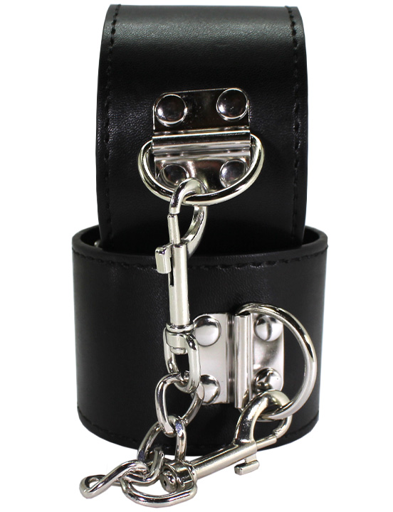 картинка Наручники, с фиксацией, чёрные от магазина ErosMania