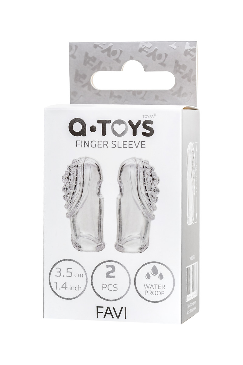 картинка Комплект насадок на палец A-toys Favi, TPE, прозрачный, 3,5 см от магазина ErosMania