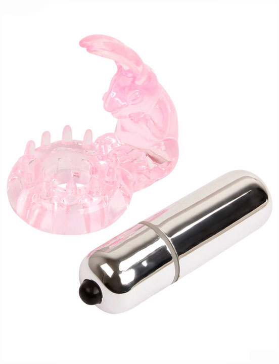 картинка Виброкольцо «Зайчик», розовое, 34x55 мм от магазина ErosMania