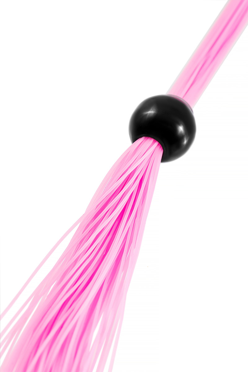 картинка Флоггер с резиновыми хвостами, нежно-розовый, 28 см (в пакете) от магазина ErosMania
