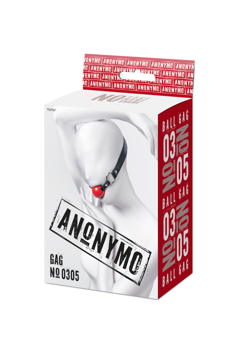 картинка Кляп Anonymo #0305, TPR, красный, 64 см от магазина ErosMania