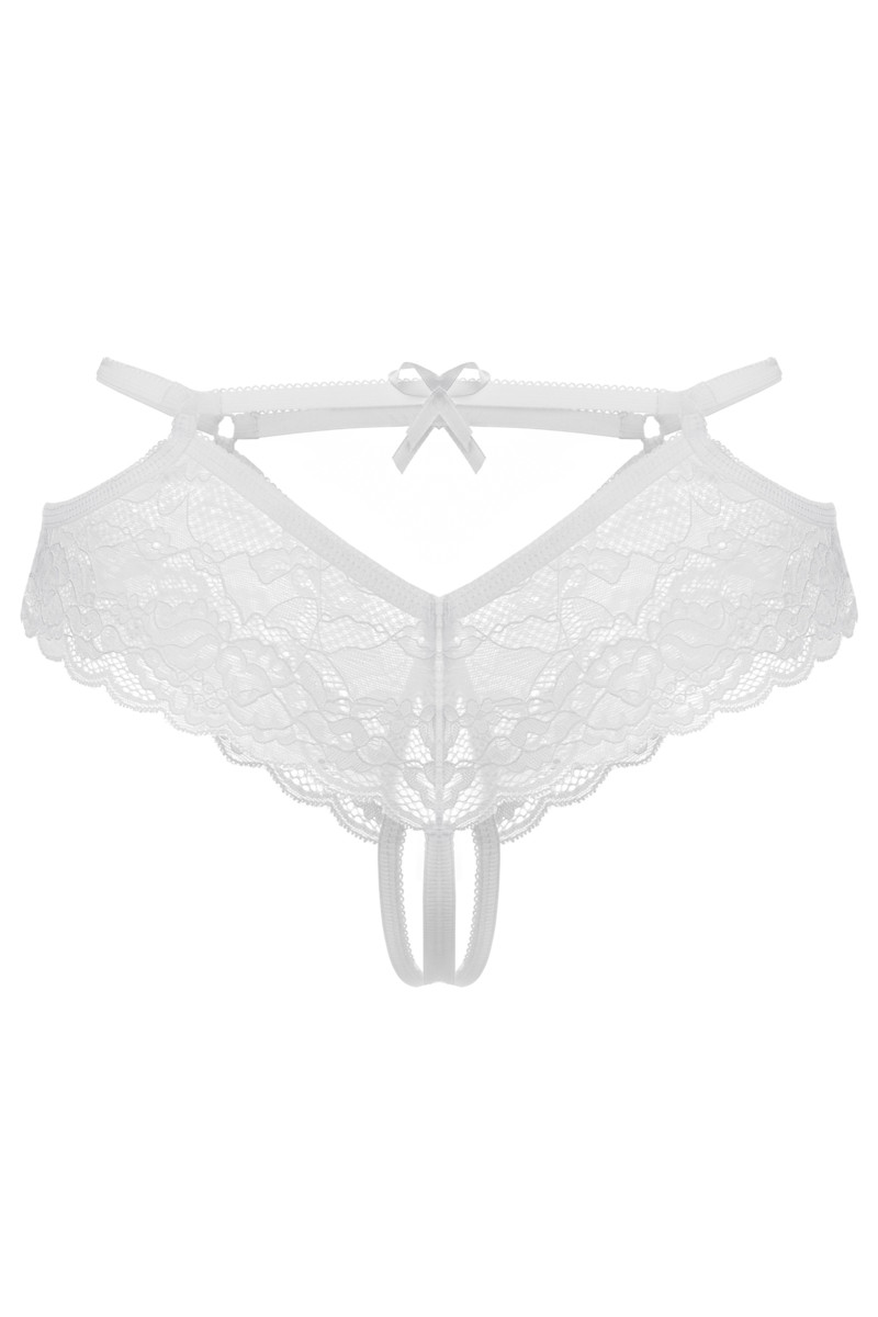 картинка Эротические трусики Erolanta Agnes кружевные, белый (42-44) от магазина ErosMania