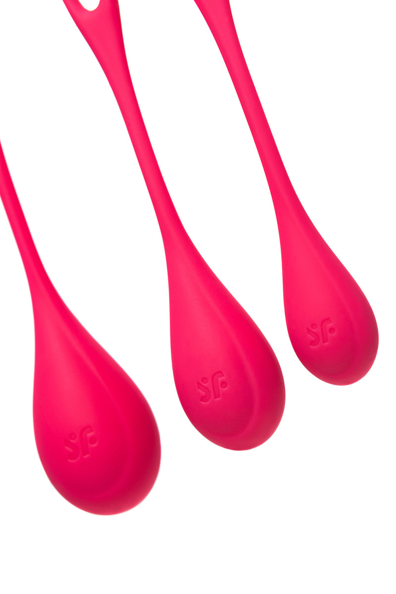 картинка Набор вагинальных шариков Satisfyer YONI, силикон, красный, Ø 2 см. от магазина ErosMania