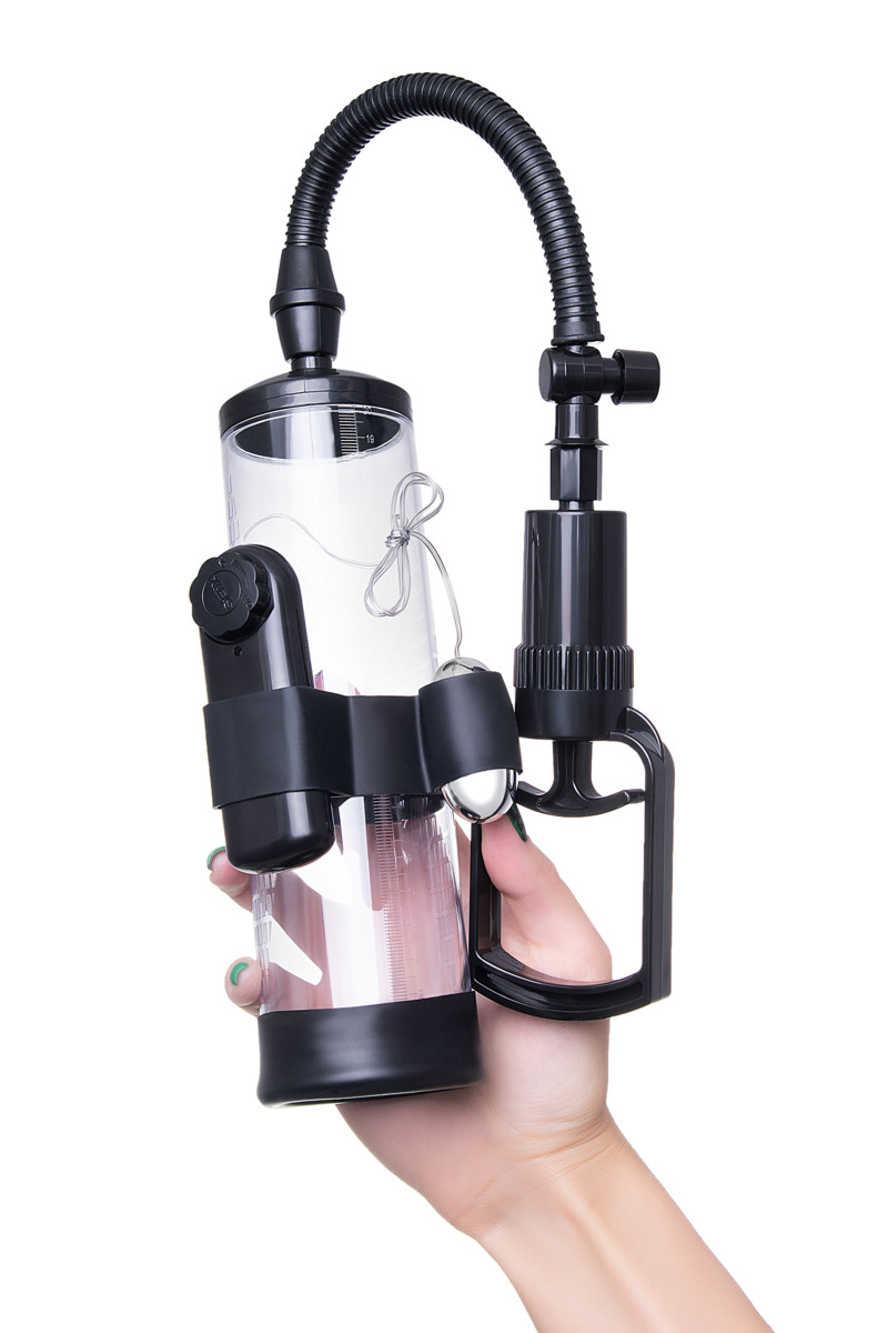 картинка Механическая помпа Sexus Men Training Harald, ABS-пластик, черная, 64 см от магазина ErosMania