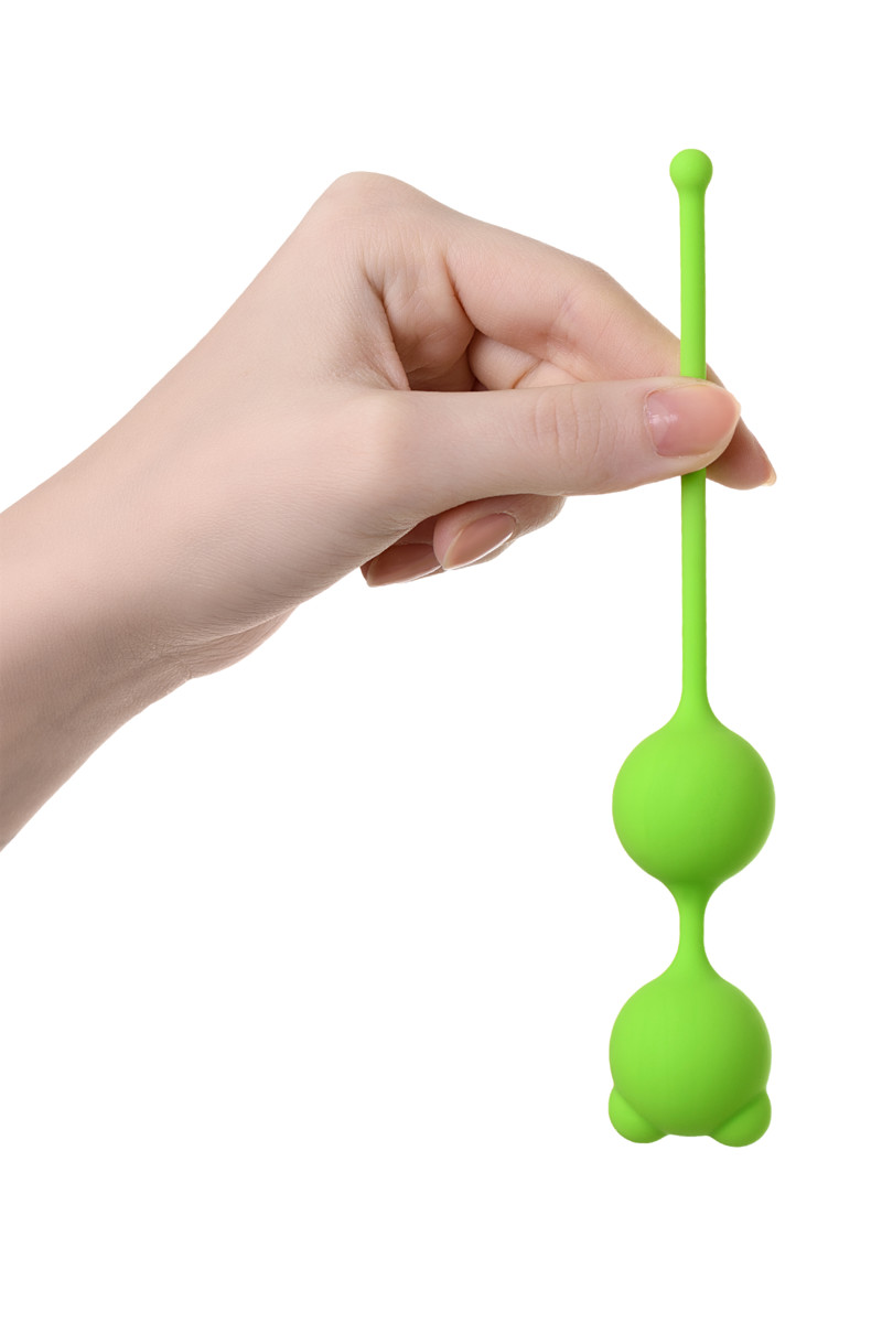 картинка Вагинальные шарики A-Toys by TOYFA Meeko, силикон, зеленый, 16,4 см, Ø 2,7 см от магазина ErosMania