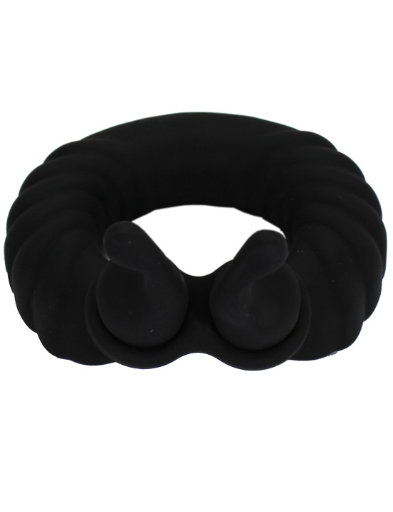 картинка Эрекционное виброкольцо Eroticon Snail с усиками, чёрное от магазина ErosMania