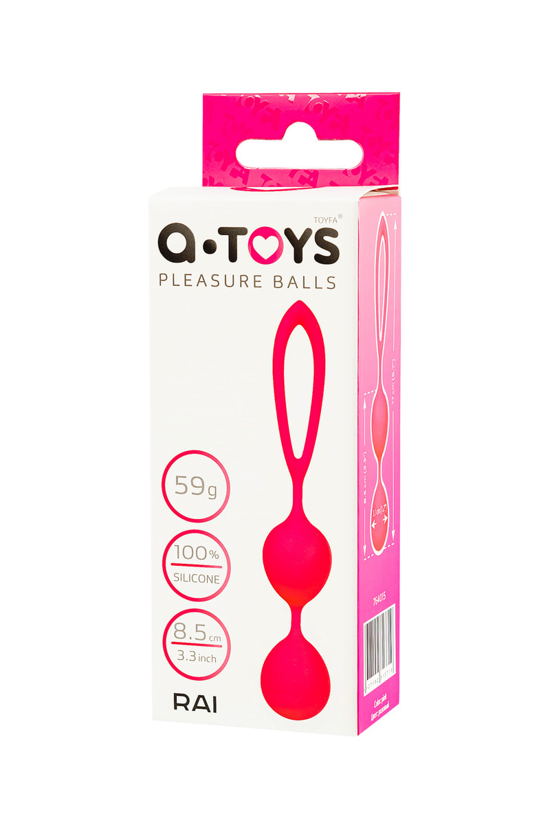 картинка Вагинальные шарики A-Toys by TOYFA Rai, силикон, розовые, 17 см от магазина ErosMania