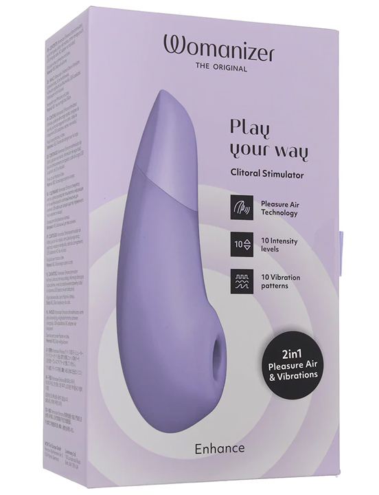 картинка Клиторальный стимулятор Womanizer Enhance с вибрацией, сиреневый от магазина ErosMania