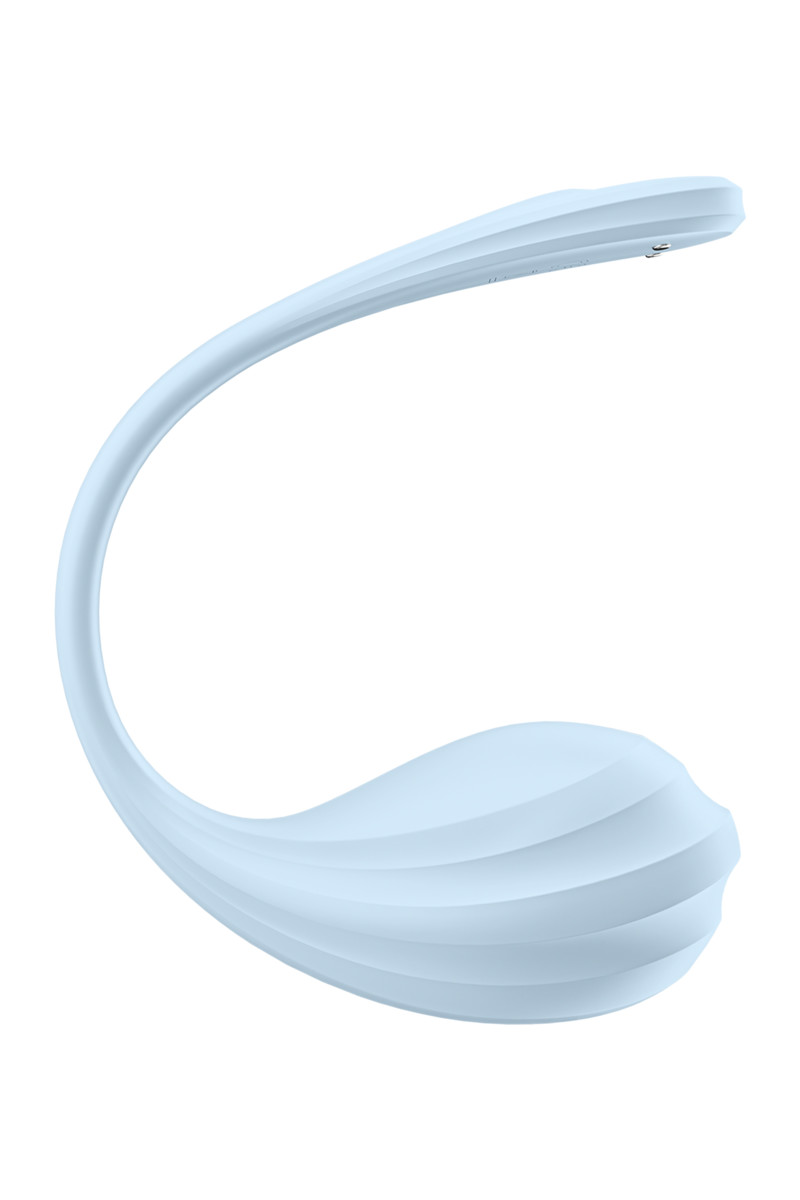 картинка Виброяйцо Satisfyer Smooth Petal Connect App, голубое, 6,5 см от магазина ErosMania
