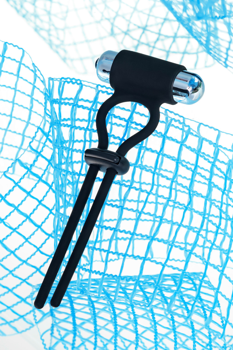 картинка Лассо на пенис A-toys by TOYFA Jat, силикон, черное, 14 см от магазина ErosMania