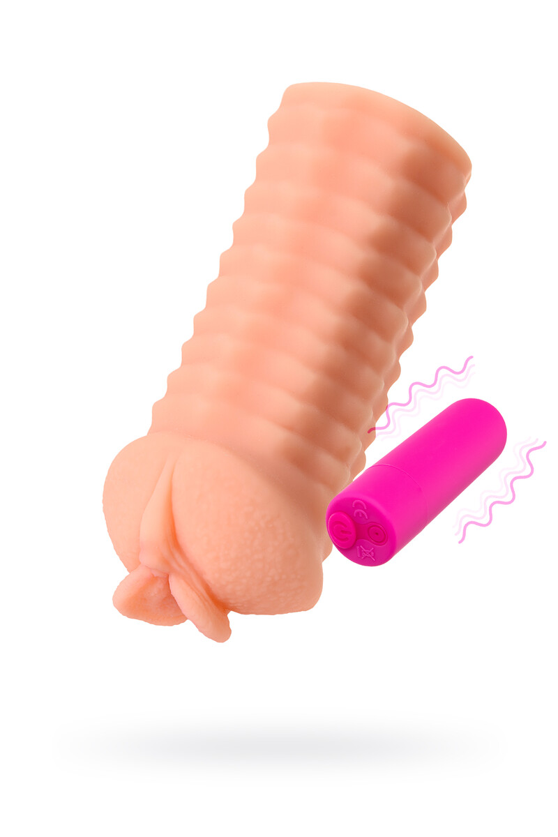 картинка Мастурбатор реалистичный KOKOS ELEGANCE.006 с вибрацией, TPR, телесный, 16 см от магазина ErosMania