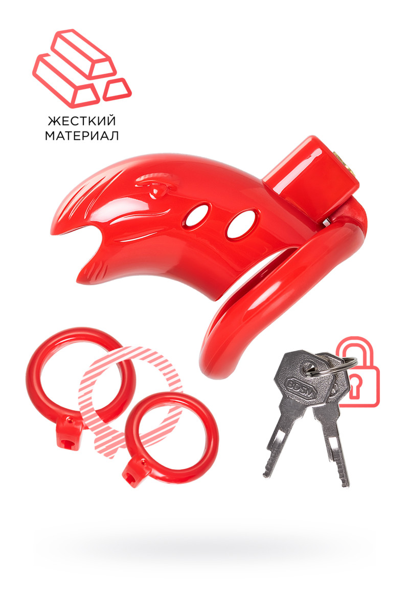 картинка Пояс верности мужской Black&Red by TOYFA, ABS пластик, красный, 10 см от магазина ErosMania