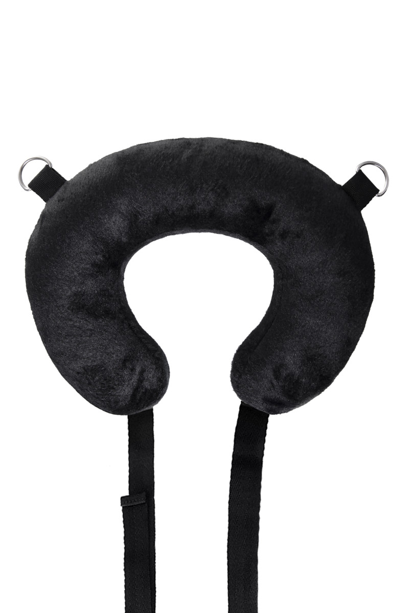 картинка Стропа фиксирующая Anonymo #0701 с подушкой, велюр, черная, 127 см от магазина ErosMania