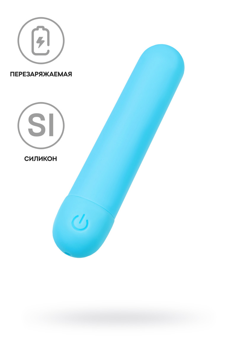 картинка Вибропуля A-toys MURR, силикон, голубой, 10 см от магазина ErosMania