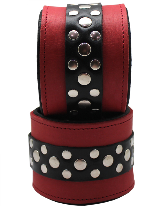 картинка Наручники узкие, на мягкой подкладке, чёрно-красный, размер универсальный от магазина ErosMania