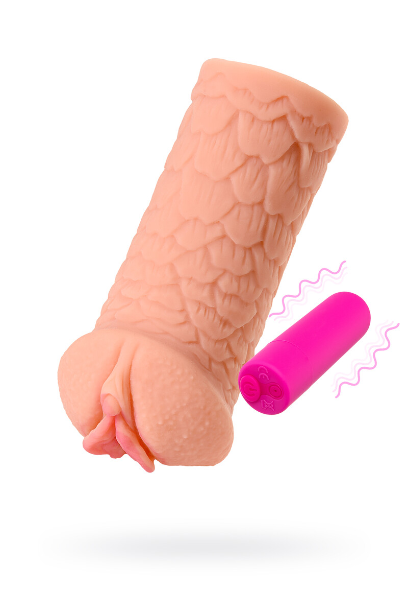 картинка Мастурбатор реалистичный KOKOS ELEGANCE.003 с вибрацией, TPR, телесный, 16 см от магазина ErosMania